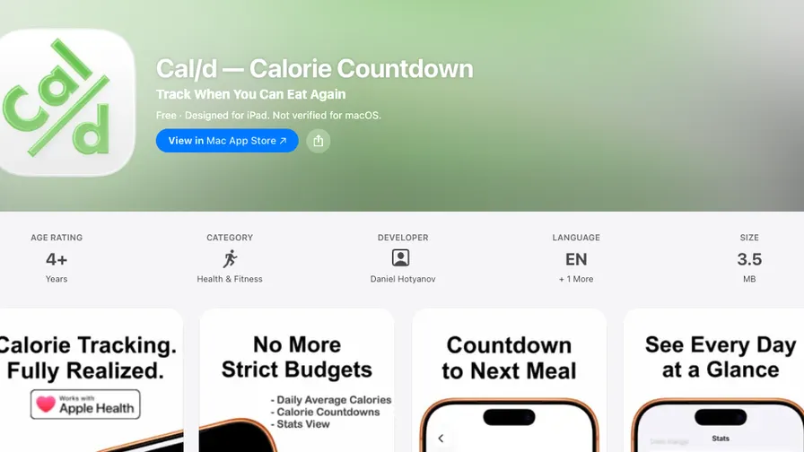 Screenshot of Cal/d — Calorie Countdown for iOS